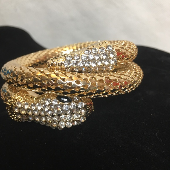 Egyptian snake wrap bracelet w/ rhinestone - Picture 11 of 14